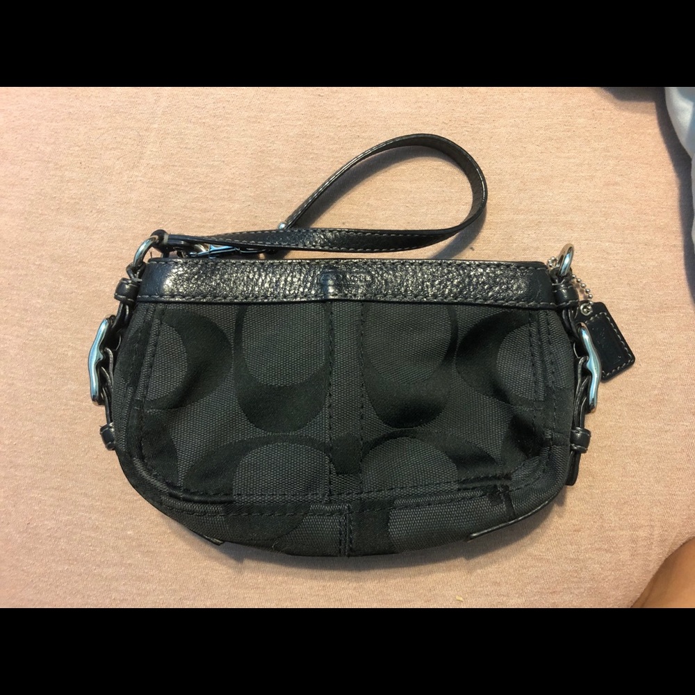 Coach black wristlet